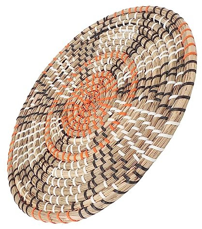 HURRISE Woven Grass Placemats, Rustic Nordic Style Grass Decorative Placemats for Wall Decor for Home Decor (30CM)