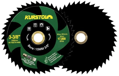 KURSTOL HSS lame de scie circulaire - 2pcs 85mm Disque Diamant Carrelage 44T avec arbre 15mm cuivre aluminium métal non ferreux tôle bois plastique