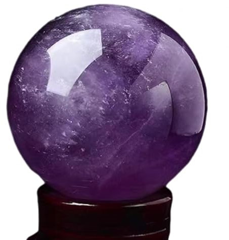 NIBHZ Espécimen de Piedra de Amatista Natural Curada, Bola de Cristal de Cuarzo, Cristales de Cuarzo Púrpura como Regalo,Amethyst ball-80mm