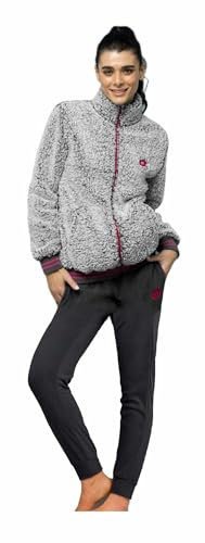 Lotto Tuta Donna in Pile Con Zip Intera, Sherpa, Casa, Invernale (6064 Antracite, M)