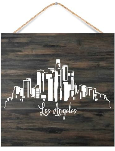 Amerika Los Angeles Holz-Paletten-Wandschild, Landwanddekoration, personalisierte Staatskarte, Umriss, Schilder, bemaltes Holz, Heimschild für Küchentisch, Veranda, 30,5 x 30,5 cm