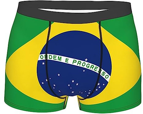 Brazilian Flag Men's Underwear Breathable Boxer Briefs Stretch Trunks
