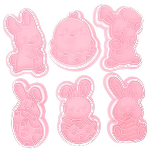 MUCKLILY 6stücke Teiliges Ostern Ausstechformen Plätzchen Ausstecher Für Kekse Kuchendekoration Lebensmittelechtes Für Backen Von Hasen Und Blütenformen