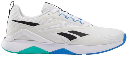 Reebok Nanoflex Tr 2, Zapatillas Hombre, Footwear White Black Unleashed Green, 48.5 EU