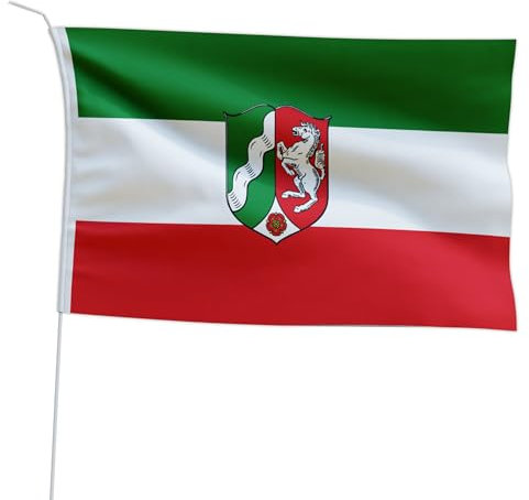 Marineo Gastlandflagge Bootsfahne Gastflagge Fahne Flagge für Boot oder Motorrad - 20 x 30cm, NRW Nordrhein-Westfalen