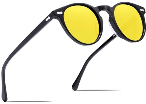 CARFIA Nachtfahrbrille Auto Motorradbrille Scheinwerfer Blendfreie Nachtsicht Fahren Gelbe Gläser Brille Night Vision Goggles