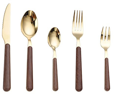 AVSWCIIS Set Posate, Servizio Posate per 12 Persone, 60 Pezzi. Set Posate Di Lusso, Lucidate A Specchio, Stoviglie Eleganti Per La Casa/Cene Importanti Oro