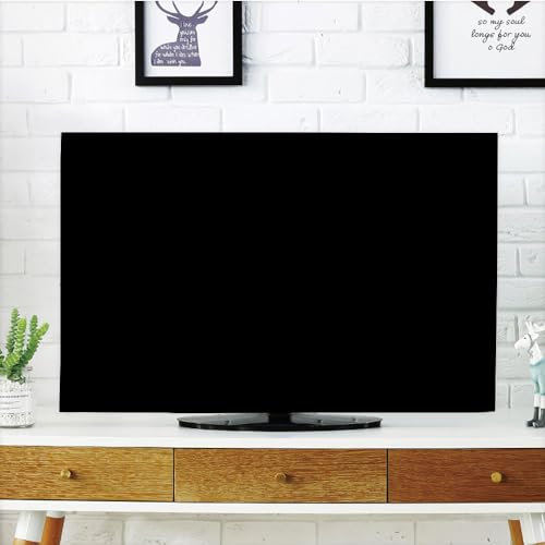 DRCQFZB Personalisierte, staubdichte TV-Abdeckung, individuelle Dekorationen, TV-Abdeckung, fügen Sie Ihr eigenes Bild hinzu, Text-Logo, verwendet für LED-TV, Schlafzimmer, Wohnzimmer, Schwarz 0, 81,3