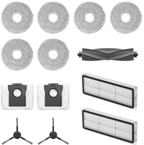 Dreame Kit de accesorios para robot L10s Plus Incluye 6 mopas (3 pares), 2 filtros, 2 cepillos laterales, 2 bolsas de recogida de polvo, 1 cepillo principal, accesorios originales Dreame.