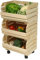 GoodFreshDecor Stapelkisten Set Gemüseregal Mit Rollen 3 Holzkisten Regal Obsthorde Kartoffelkiste Holz Natur Mit Montageanleitung