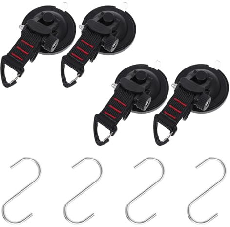 Esshogo Lot de 4 crochets de fixation à ventouse extra solides pour caravane, maison, atelier, crochet de fixation à ventouse