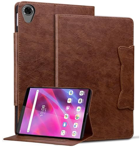 Bxithnr Funda para Lenovo Tab M8 HD/FHD 8,0 Pulgadas TB-8505F, TB-8505X Tablet Carcasa PU + TPU Cuero Flip Case Cover con Función de Soporte - Marrón