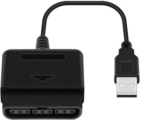 TECHZOCO Adaptador Conversor para Mando De PS1 PS2 A PS3 o PC, Adaptador de Controlador PS2 a PS3, Adaptador Mando de Consola a USB, Compatible con Sony PS1 PS2, Longitud 20 cm, Negro