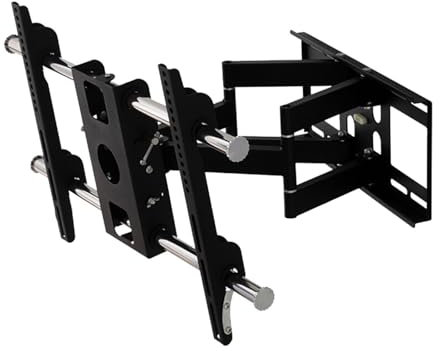 TV Wall Mount - Full Motion TV Wall Mount, for 40-65 Inch TVs TV Stand, Wall Mount TV Bracket with Articulating Swivel and Tilt, Stainless Steel Tube Double Arm Rack Design