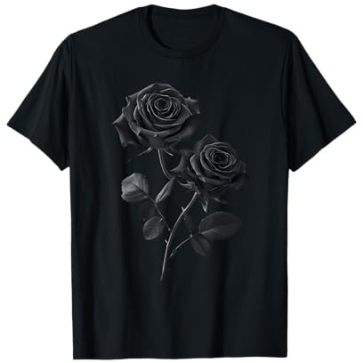 Beautiful Black Roses Flower Couple Luxury Rose Design T-Shirt