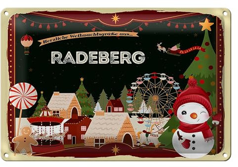 Weihnachtliches Blechschild | Radeberg | Dekoration | 20 cm x 30 cm