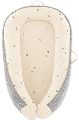 Bearmoss Babynestchen Kuschelnest Neugeborene Multifunktionale für Kinderbett Vielseitiges Tragbar Zweiseitig Babynestchen Bett 90x55cm(Knospe)