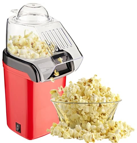 Fat Free Hot Air Popcorn Maker, Household Popcorn Machine, Non-slip Foot Pads, Even Heating, Oil-free Cooking, Ready In 3 Minutes, One-touch Switch, for Parties and Children's Snacks