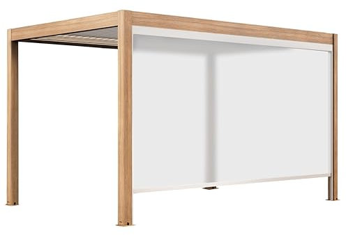 Pergola bioclimática autotransportada y motorizada iluminada 3x4m y 1 Store