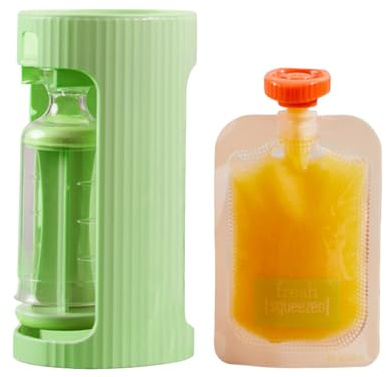 Babynahrungs-Spenderlöffel, Station für hausgemachte Babynahrung, Säuglingsfrucht-Squeeze-Feeder, Kinder Flasche, Kleinkinder Jungen Mädchen (Grün)