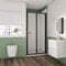 Shower Enclosure Bi Fold Matt Black Frame Shower Door 800mm