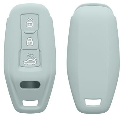 kwmobile Key Cover Compatible with Audi 3-Tasten 2025 A3 A5L Q6 A6L Etron SUV Autoschlüssel - Soft Silicone Car Key Fob Holder Protector Case - Cool Mint
