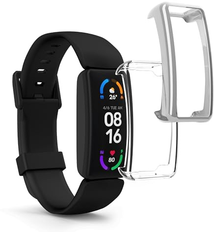 kwmobile 2X Silikon Hülle für Fitbit Inspire 3 / Inspire 2 / Ace 3 Schutzhülle - Fullbody Display Cover Set aus Silikon - Transparent Silber