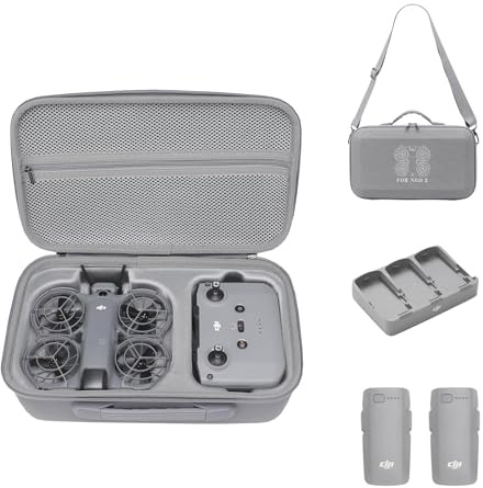 TaoAcc Tasche DJI Neo 2 Fly More Combo Tragetasche Neo2 Case Schutztasche für DJI RC-N3 und Akkus Drohne Zubehör Tragbare PU-Reisetasche mit Trageriemen