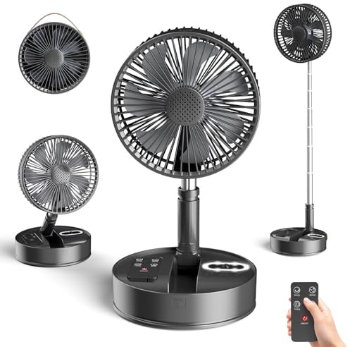 Marchpower Ventilator leise Standventilator mit Fernbedienung Timer | 4 Geschwindigkeitsstufen Automatische Oszillation Ventilator höhenverstellbar bis 102cm für Arbeitsplatz Schlafzimmer