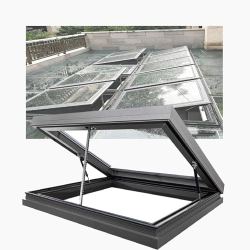 LVLDAWA Ventana Techo Tipo Claraboya, Ventana para Techo Inclinado O Plano Pozo De Luz Y Vidrio Templado, Claraboya Eléctrica Ventilación para Pasillo