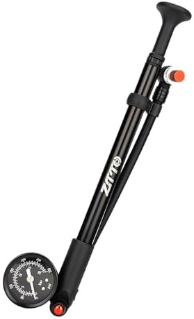 mophrati Fahrrad Vorderradgabel und Hinterraddämpferpumpe mit Manometer, Hochdruck Dämpferpumpe, ausgewogenes Verhältnis von Effizienz und Leistung, Mountainbike Gabel, 300 PSI, T Griff