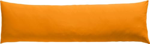 REDBEST Seitenschläferkissenbezug Single- Jersey San Francisco, Mandarine Größe 40x140 - weiche Qualität, bügelfrei, praktischer Reißverschluss, 100% Baumwolle