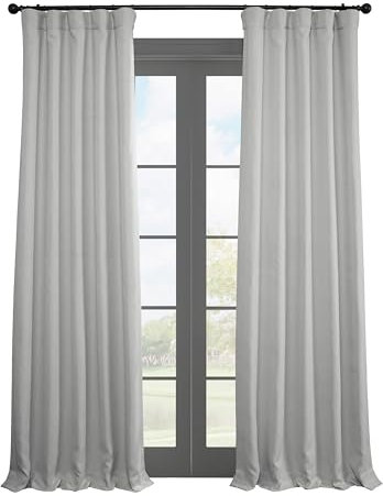 HPD Half Price Drapes Rideaux occultants texturés en Faux Lin pour Chambre à Coucher - 304,8 cm de Long (1 Panneau), 127 x 304,8 cm (l x L) - pour Salon, décoration d'intérieur, huître