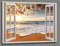 Visario Bild 120 x 80 cm auf Leinwand Strand Beach View Fensterblick 5006-SCT deutsche Marke und Lager - Die Bilder/das Wandbild/der Kunstdruck ist fertig gerahmt