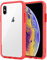 JETech Case for iPhone Xs and iPhone X, Non-Yellowing Shockproof Phone Bumper Cover, Anti-Scratch Clear Back (Red)