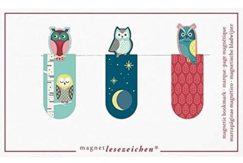 Magnetlesezeichen Nachteulen 3er Set | Magnetisches Lesezeichen | Charmant Illustriert