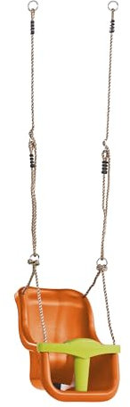 AXI Baby Schaukelsitz in Orange/Grün | Babyschaukel/Schaukelsitz für Babys und Kleinkinder ab 9 Monate