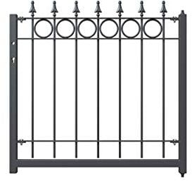 ELEO Gartentor Belluno anthrazit schwarz - 1x1 m Gartenpforte klein aus Metall als Eingang in den Garten handgeschmiedet Schmiedeeisen wetterfest pulverbeschichtet - Gartentür massiv und stabil