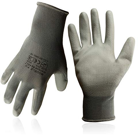KELI FRANCE - K•Protect - Packung mit 5 Paar Polyurethan-PU-Schutzhandschuhen für Mehrzweckschutz, Schutzhandschuh mit hervorragendem Griff und Komfort, Grau, Größe 10 (130, Größe 10)