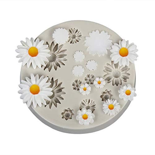 HEITIGN 3D Blume Silikonform, Rose Blume/Gänseblümchen Kuchenform, DIY Fondant Kuchenform, Antihaft-Kuchen Dekorieren Topper Silikon Jello Zucker Schokolade Fondant Formen