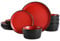 Gibson Soho Lounge 131520.12R Soho Coupe Essgeschirr-Set, Steinzeug, Red