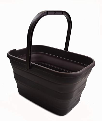 SAMMART 12L Faltbarer rechteckiger handlicher Eimer (1, Brown)