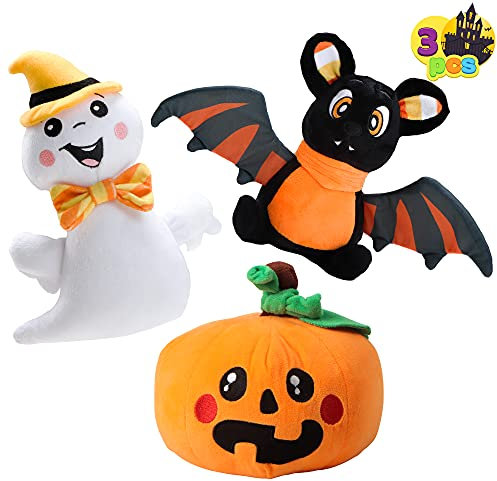 Peluches 3 Halloween Fantômes, Chauves-Souris Kawaii et Citrouilles, Cadeaux de Jouets Créatifs