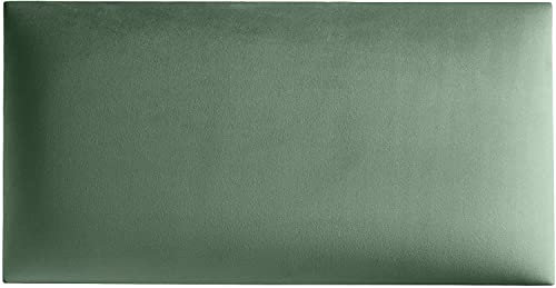 MartHome Paneles tapizados, Panel de Pared 3D, reposacabezas tapizado, Paneles Decorativos Terciopelo, Deco Murale, Panneau Mural 3D (60x30cm Montaje de Velcro, R34 Vert Menthe)