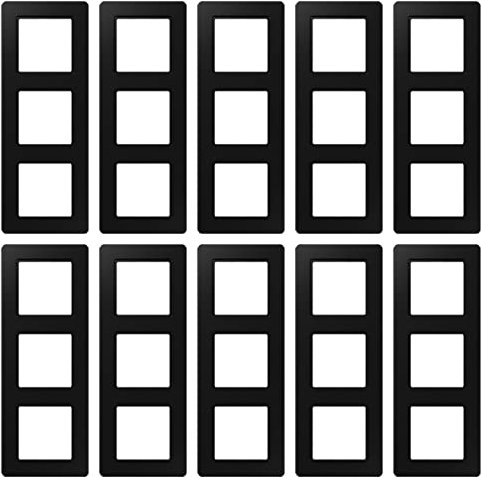 Jung 3-fach Rahmen Set Graphitschwarz Matt Serie A Flow: 10x 3-fach Rahmen A583BFSWM