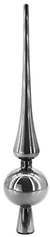 Weihnachtsdeko Christbaumspitze Weihnachtsbaumspitze Baumschmuck - 28,3cm - Kunststoff/Bruchsicher - Weihnachtsbaumschmuck Christbaumschmuck - Weihnachtsbaum - S7 Silber gläzend