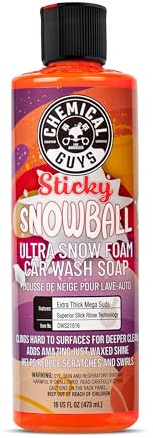 Chemical Guys CWS21516 Sticky Snowball Ultra Snow Foam Car Wash Soap (Works with Foam Cannons or Bucket Washes) Safe for Cars, Trucks, Motorcycles, RVs & More 16 fl oz, Cherry Scent