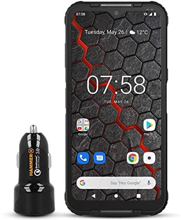 Hammer H Blade 3 6.2“ IPS Outdoor Handy, 48MP Kamera, Militärstandard Smartphone, Mega-Akku 5000mAh mit schneller Ladung, eSIM, NFC, Wasserdicht/Stoßfest, LTE 4G, IP69, Dual SIM + car Charger