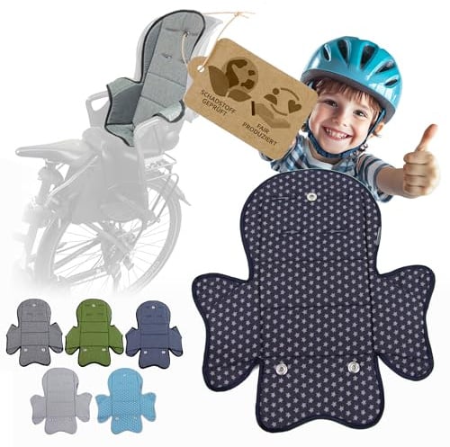 Ersatzbezug Sitzkissen Bezug Auflage für Kinder Fahrradsitz kompatibel mit Römer Jockey (marine Sterne (Modell 5))