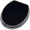 Schläfer 4638201 | Abattant pour Wc Universel en Couleur Noir, Siège de Toilette de Taille universelle en Bois Mdf, Cuvette Toilette Forme Ovale, Charnières Réglables en Métal